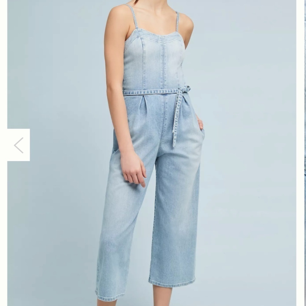 AG Adriano Goldschmied Giselle Denim Spaghetti Strap Jumpsuit Size Small EUC